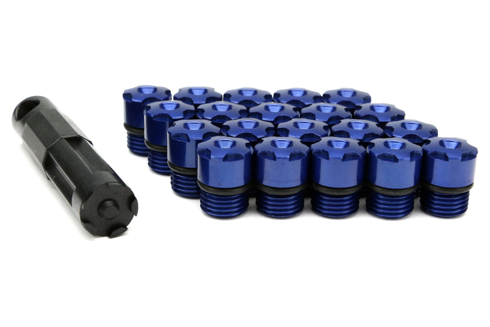Project Kics 12x1.25 R40 Iconix Aluminum Cap Set - Blue (20 Pcs)