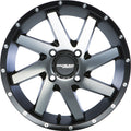Raceline A82M Twist 14x7in / 4x156 BP / 5mm Offset / 132.5mm Bore - Black & Machined Wheel