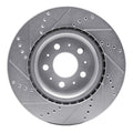 R1 Concepts Brake Rotor Drilled and Slotted Silver Fits Tesla 3