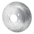 R1 Concepts Brake Rotor Drilled and Slotted Silver Fits Dodge Dakota