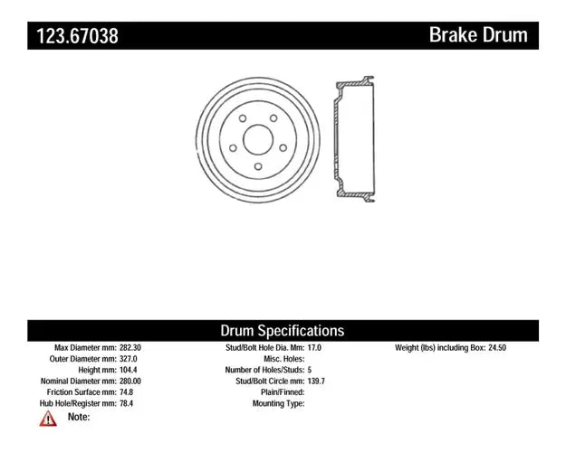 C-TEK Standard Brake Drum