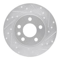 R1 96-00 Volkswagen EuroVan Rear Right Drilled & Slotted Silver Brake Rotor