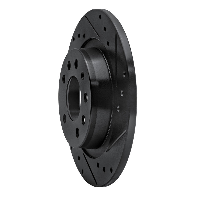 R1 06-10 Pontiac Solstice Rear Right Drilled & Slotted Black Brake Rotor