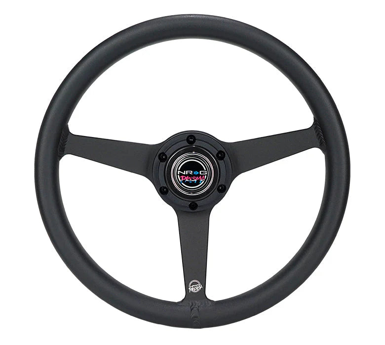 NRG Aluminum Steering Wheel 330mm - Heritage Solid Spoke - Ergonomic Grip - Anadized Black