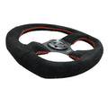NRG Reinforced Steering Wheel (320mm Horizontal / 330mm Vertical) Black Suede w/Black Stitching