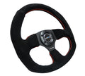 NRG Reinforced Steering Wheel (320mm Horizontal / 330mm Vertical) Black Suede w/Black Stitching