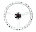 NRG All Aluminum Steering Wheel 330mm - Extra Light- Ergonomic Grip- Anadized Silver