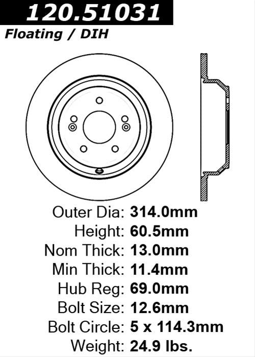 Centric Performance Brake Rotor