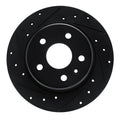 R1 16-23 Chevrolet Bolt EV Rear Left Drilled & Slotted Black Brake Rotor