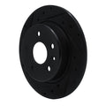 R1 16-23 Chevrolet Bolt EV Rear Left Drilled & Slotted Black Brake Rotor