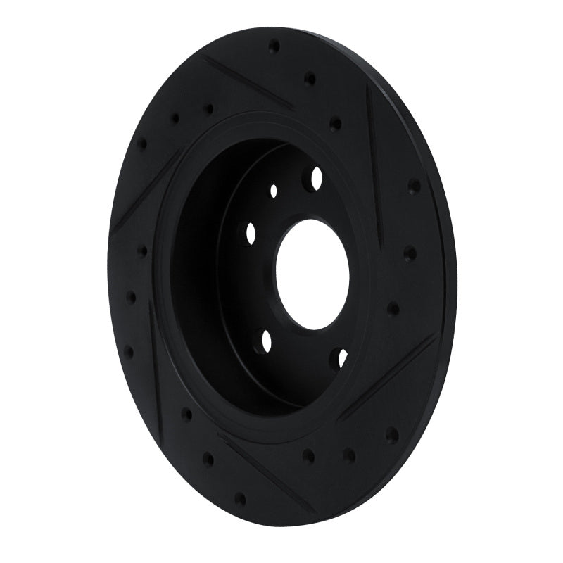 R1 16-23 Chevrolet Bolt EV Rear Left Drilled & Slotted Black Brake Rotor