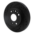 R1 94-02 Ford ASPIRE Front Left Drilled & Slotted Black Brake Rotor