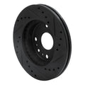R1 94-02 Ford ASPIRE Front Left Drilled & Slotted Black Brake Rotor