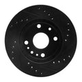 R1 94-02 Ford ASPIRE Front Left Drilled & Slotted Black Brake Rotor