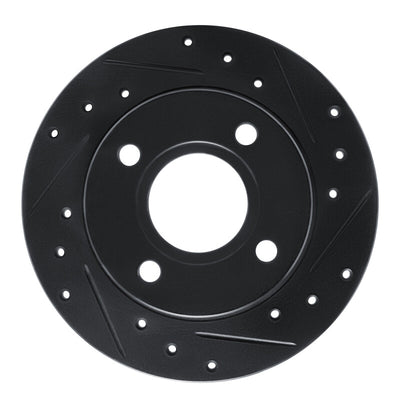 R1 96-04 Ford Fiesta (Mexico) Front Right Drilled & Slotted Black Brake Rotor