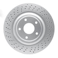 R1 Concepts Hi-Carbon Alloy GEOMET Coated Rotor - Drilled Fits Cadillac XLR