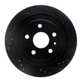 R1 08-19 Cadillac CTS Rear Right Drilled & Slotted Black Brake Rotor