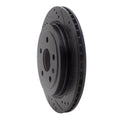 R1 08-19 Cadillac CTS Rear Right Drilled & Slotted Black Brake Rotor
