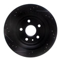 R1 08-19 Cadillac CTS Rear Right Drilled & Slotted Black Brake Rotor