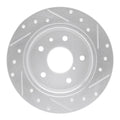 R1 89-91 Mazda RX-7 Rear Left Drilled & Slotted Silver Brake Rotor