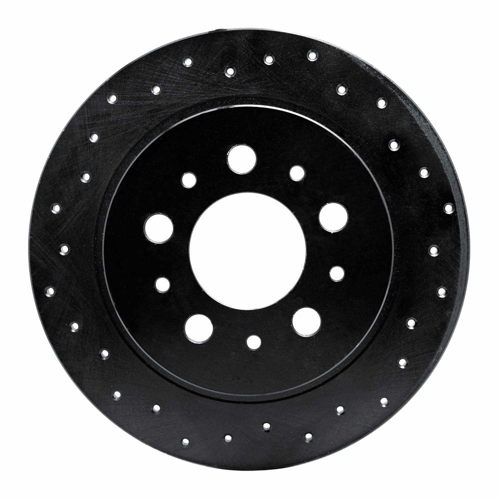 R1 88-94 Volvo 740/745/760/780 Rear Left Drilled Black Brake Rotor