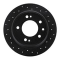 R1 09-16 Hyundai Elantra Rear Right Drilled Black Brake Rotor