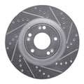 DFC 09-11 Hyundai Genesis Sedan Front Right Drilled & Slotted Silver Brake Rotor
