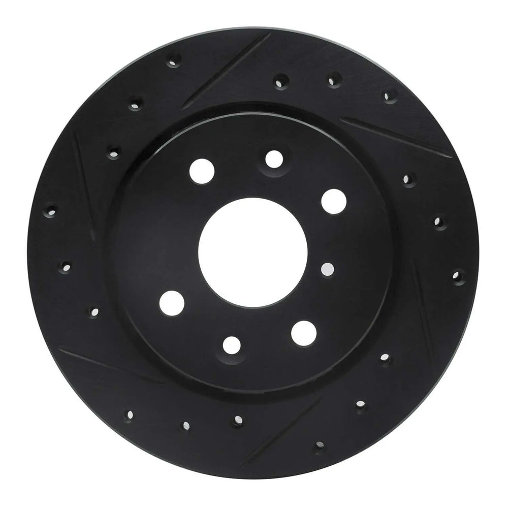 R1 94-00 Kia Sephia Front Left Drilled & Slotted Black Brake Rotor