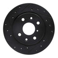 R1 94-00 Kia Sephia Front Left Drilled & Slotted Black Brake Rotor