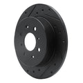 R1 01-05 Acura EL Rear Left Drilled & Slotted Black Brake Rotor