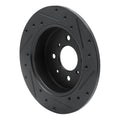 R1 01-05 Acura EL Rear Left Drilled & Slotted Black Brake Rotor
