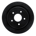 R1 97-13 Cadillac XLR Rear Left Drilled & Slotted Black Brake Rotor