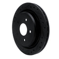 R1 97-13 Cadillac XLR Rear Left Drilled & Slotted Black Brake Rotor