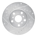 R1 Concepts Brake Rotor Drilled and Slotted Silver Fits Toyota Camry