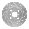 DFC 01-03 Toyota Prius Front Right Drilled & Slotted Silver Brake Rotor