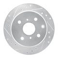 R1 84-88 Toyota Cressida Rear Left Drilled & Slotted Silver Brake Rotor
