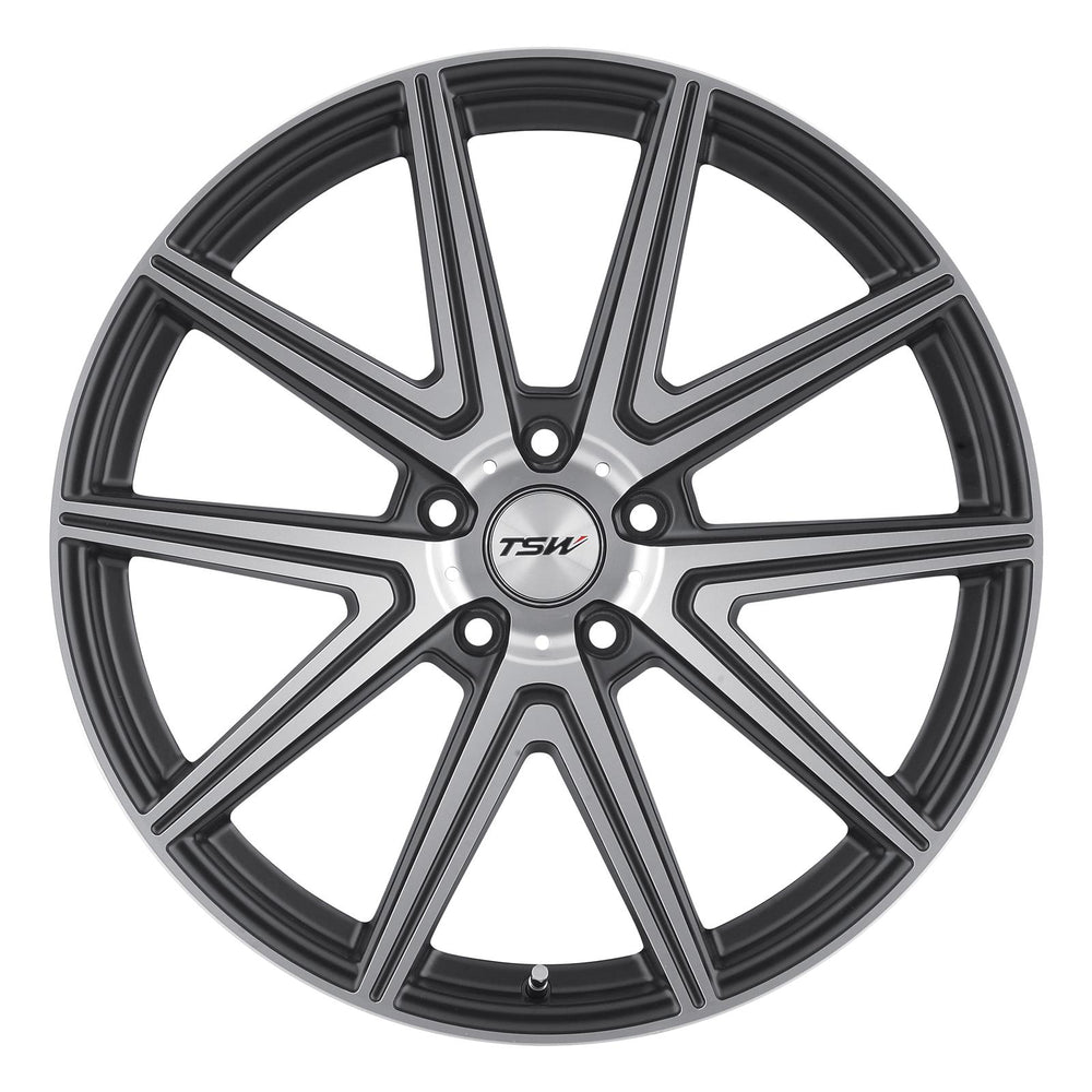 ~(34 lbs. 22X22X12)~ TSW ROUGE 20x10.0 5/120 ET40 CB76.1 GUNMETAL W/MIRROR CUT FACE