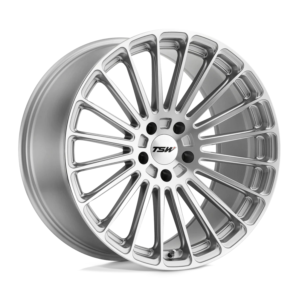 ~(31 lbs. 22X22X12)~ TSW TURBINA 20x10.5 5/120 ET25 CB76.1 TITANIUM SILVER W/MIRROR CUT FACE