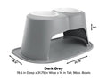 WeatherTech Pet Feeding System Double High 96oz 14in. Poly Bowl - Dark Grey