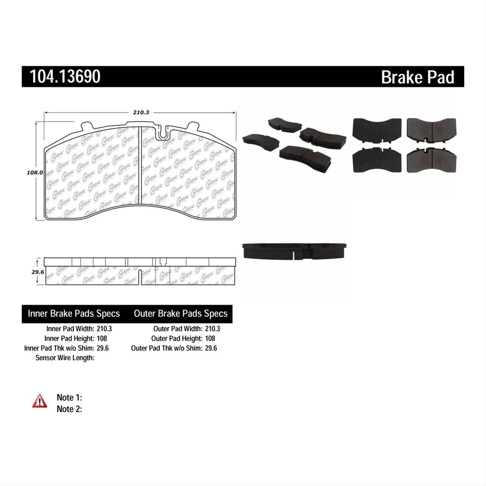 Centric Posi-Quiet Semi-Metallic Brake Pads w/Hardware - Front/Rear