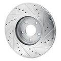 R1 Concepts Brake Rotor Drilled and Slotted Silver Fits Nissan Juke