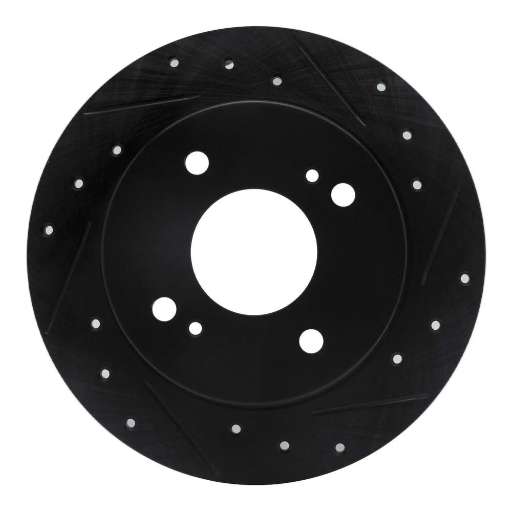R1 90-06 Infiniti G20 Rear Right Drilled & Slotted Black Brake Rotor