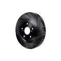 R1 89-94 Subaru Justy Front Right Drilled & Slotted Black Brake Rotor