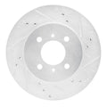 R1 98-07 Mitsubishi Lancer Front Right Drilled & Slotted Silver Brake Rotor