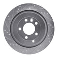 DFC 05-16 Land Rover LR4 Rear Left Drilled & Slotted Silver Brake Rotor