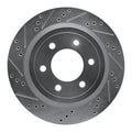 R1 Concepts Brake Rotor Drilled and Slotted Silver Fits Ford Expedition