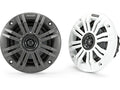 KM4 4-Inch (100mm) Marine Coaxial Speakers with 1/2-Inch (13mm) Tweeters 4-Ohm Charcoal and White Grilles