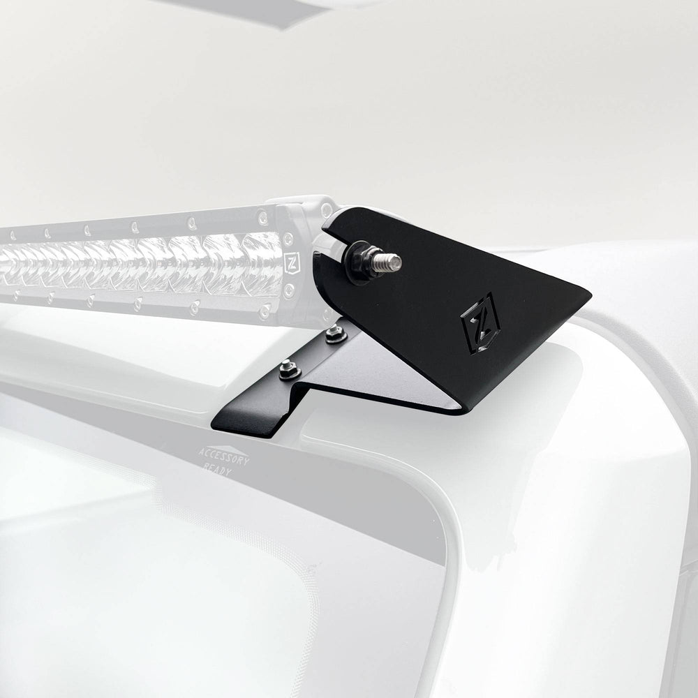 Front Roof LED Bracket Black Mild Steel Bolt-on no cutting or drilling required to mount (1) 50 Inch ZROADZ or similar style Straight LED Light Bar