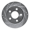 R1 00-02 Audi S4 Rear Left Drilled & Slotted Silver Brake Rotor