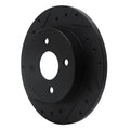 R1 91-98 Saturn SC2 Rear Left Drilled & Slotted Black Brake Rotor